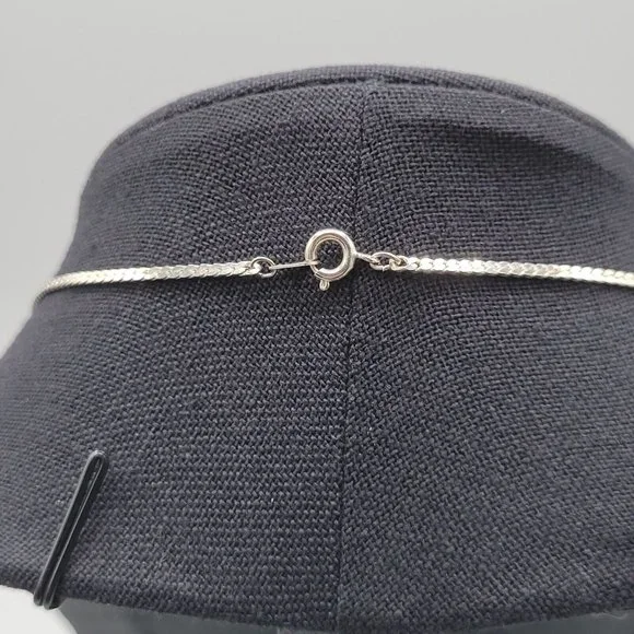 Womens Silver Tone Chain Fashion Necklace Teardrop Crystal Pendant 17 in - Picture 6 of 8